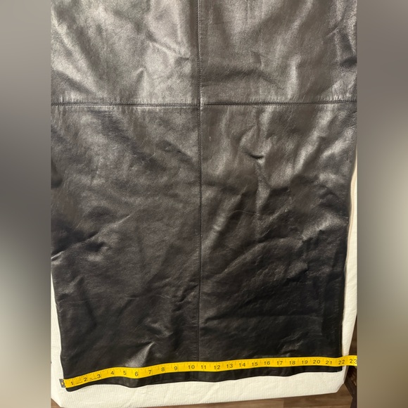 Ellen Tracy Black A-Line Maxi Skirt Cocktail 100% Leather - Picture 13 of 13